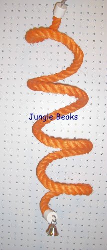 ORANGE LARGE Sisal Rope Boing bird toy parts parrots cages perch