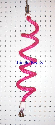SMALL PINK Sisal Rope Boing bird toy swing parts parrots cages perches