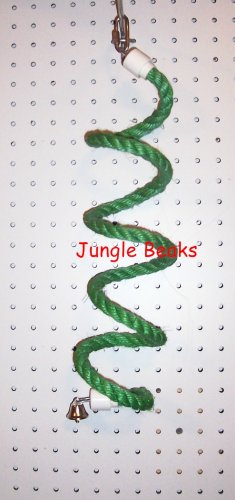 SMALL GREEN Sisal Rope Boing bird toy swing parts parrots cages perches