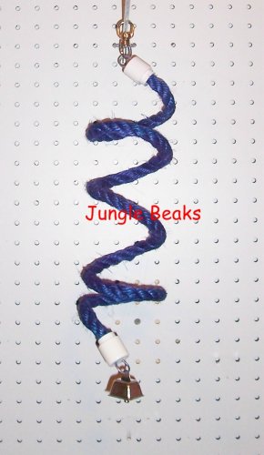 SMALL BLUE Sisal Rope Boing bird toy swing parts parrots cages perches