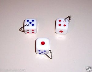 FOUR 1" DICE acrylic bird toys for parrots cages parts
