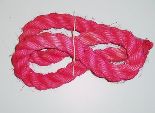 1.5" PINK SISAL Rope Unoiled bird toy parts 4.5' monkey
