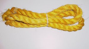 1" YELLOW SISAL Rope Unoiled bird toy parts 4.5' glider