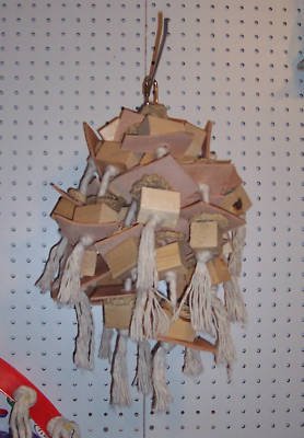 LEATHER MUNCHER bird toy parrots wood grays amazons