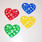4 HEART STENCILS toys gifts prize kids loot bags crafts