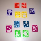 12 Mini STENCILS kids crafts toys prizes