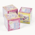 6 BABY BLOCK Boxes favors goodies showers Christening gifts