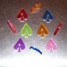 6 Drilled Acrylic SPADES bird toy parts parrots crafts