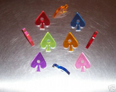 6 Drilled Acrylic SPADES bird toy parts parrots crafts