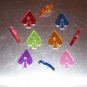 6 Drilled Acrylic SPADES bird toy parts parrots crafts