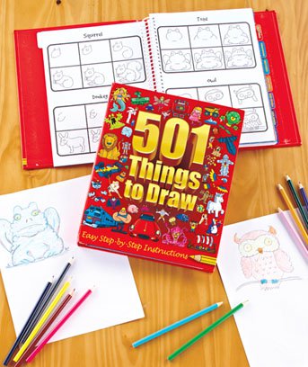 501 THINGS TO DRAW Book Kids Art Crafts Prize Gift School Learning