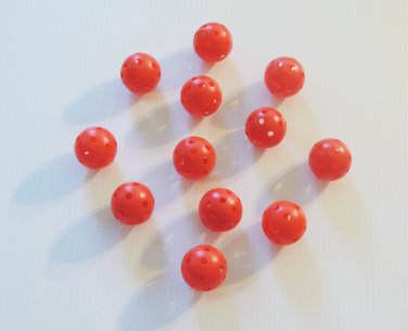 Red Golf Ball Whiffle like bird toy parts parrots cages practice 1 dozen