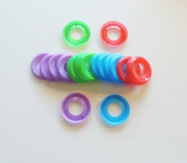 24 Plastic Saucer Rings bird toy parts parrots kids