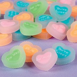 HEART MESSAGE Erasers toys 4 gifts prizes school art