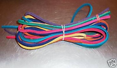 28 Feet 3/16" Grooved Colored Leather bird toy parts
