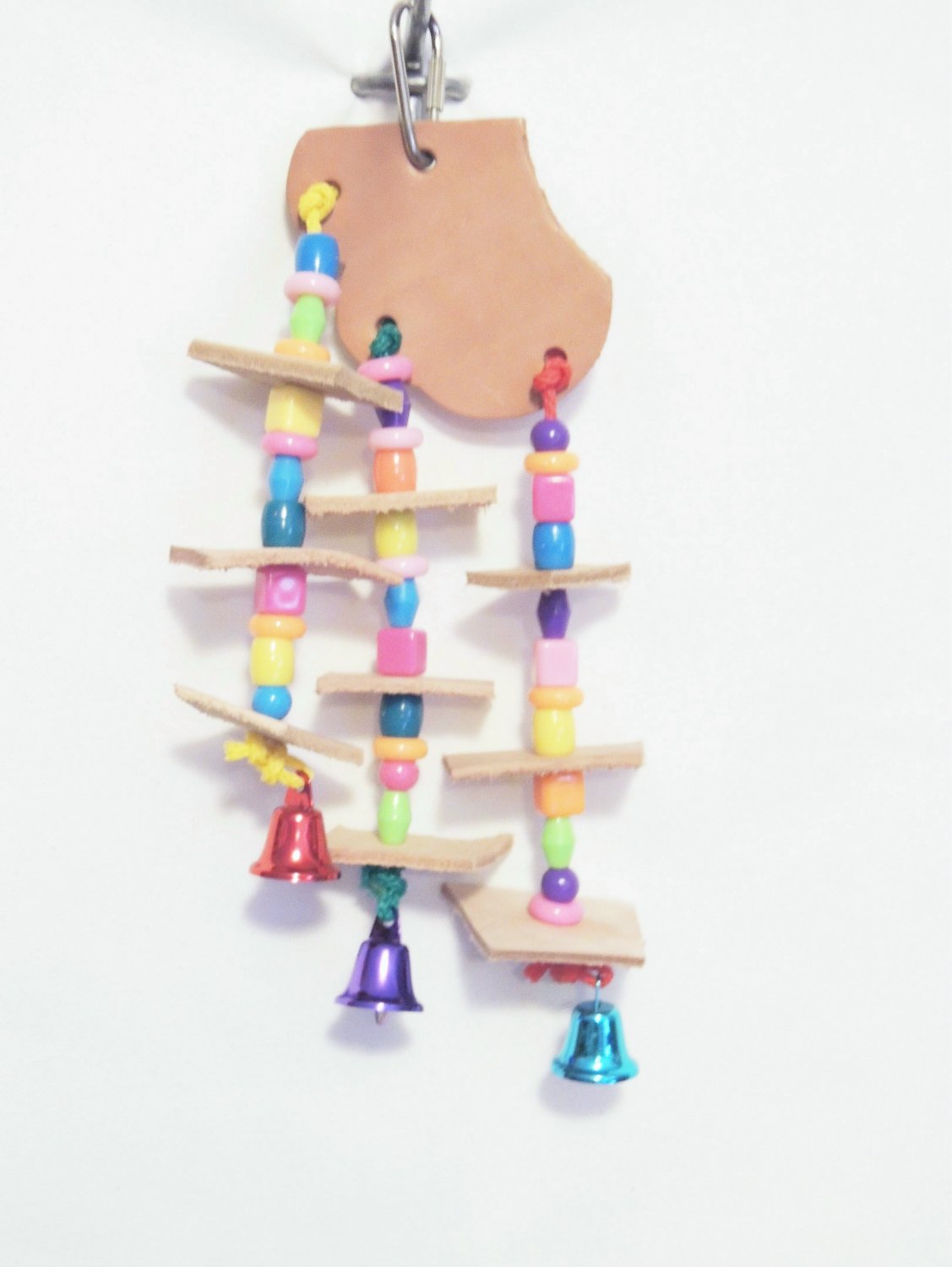 LEATHER DANGLER bird toy parts parrots cockatiel cage