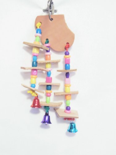 LEATHER DANGLER bird toy parts parrots cockatiel cage