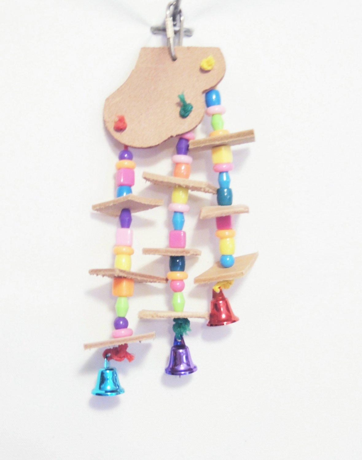 LEATHER DANGLER bird toy parts parrots cockatiel cage