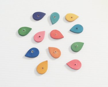 12 Colored Leather Raindrops bird toy part parrot craft