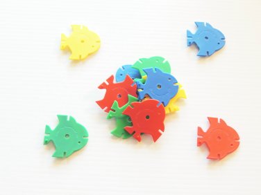 12 Mediun Drilled Fish bird toy parts parrots cage kids
