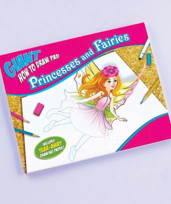 HUGE Faries & Princesses Drawing pad kids gift prize stocking stuffer art