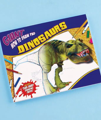 HUGE Dinosaurs Drawing pad kids gift prize stocking stuffer art