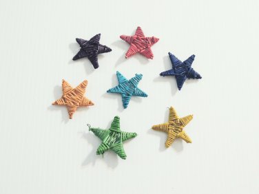 5 2" Colored Twine Stars bird toy parts parrots crafts