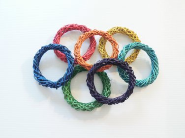 4.75" Colored Twine Rings bird toy parts parrot crafts