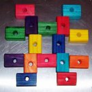 12 2" Colored Wood Blocks bird toy parts parrots cages