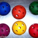 6 Whiffle Like Colored balls HUGE 4" Sturdy for bird toy parts parrots