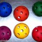 6 Whiffle Like Colored balls HUGE 4" Sturdy for bird toy parts parrots