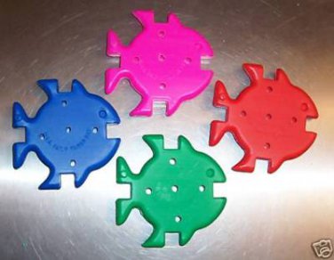 2 HUGE Drilled Fish bird toy parts parrots cages crafts