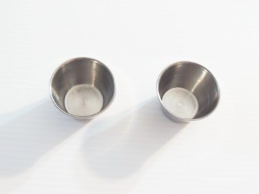 2 STAINLES STEEL CUPS bird toy parts parrots crafts