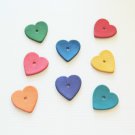 8 Colored Leather Hearts bird toy parts Small parrots cages veggie tanned