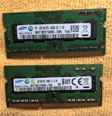 SAMSUNG &acirc;�� 6GB Total Laptop Memory (2GB CARD + 4GB CARD) Like New