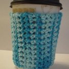 Hand Crocheted Coffee Sleeve - Pool Blue