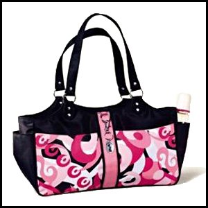 Pink Swirl Nylon Diaper Bag Set by Russ Berrie baby
