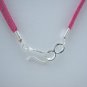 21" Hot Pink Faux Leather Suede Necklace Cord Microfiber with Hook and Eye Clasp