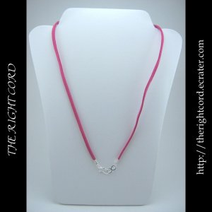24" Hot Pink Faux Leather Suede Necklace Cord Microfiber with Hook and Eye Clasp