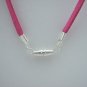 24" Hot Pink Faux Leather Suede Necklace Cord Microfiber with Barrel Clasp