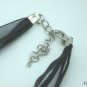 Multi-strand Black Cotton & Silk Necklace Cord 18" with extension chain