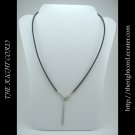 New 2mm Black Rubber Necklace Cord 18" with Extension Chain