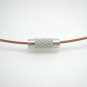 18" Burnt Orange 1mm Rubber Necklace Cord with Barrel Screw Clasp