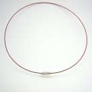 18" Dark Red 1mm Rubber Necklace Cord with Barrel Screw Clasp