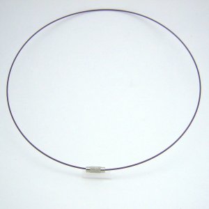 18" Dark Purple 1mm Rubber Necklace Cord with Barrel Screw Clasp