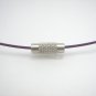18" Dark Purple 1mm Rubber Necklace Cord with Barrel Screw Clasp