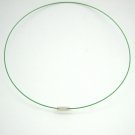 18" Grass Green 1mm Rubber Necklace Cord with Barrel Screw Clasp