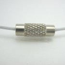 18" White Rubber 1mm Necklace Cord with Screw Clasp