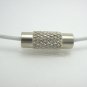 18" White Rubber 1mm Necklace Cord with Screw Clasp