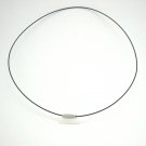 17" Black Rubber 1mm Necklace Cord with Screw Clasp